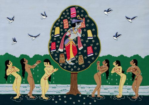 K 07 Krishna volant les saris